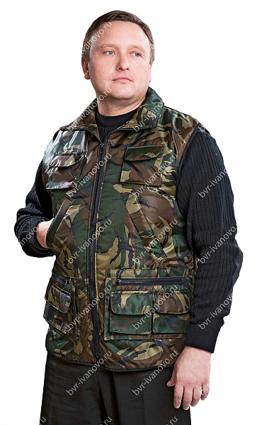 Жилет Буран утеплённый цв. Зел КМФ тк. Оксфорд