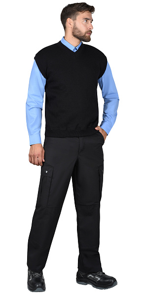 Жилет трикотажный черный