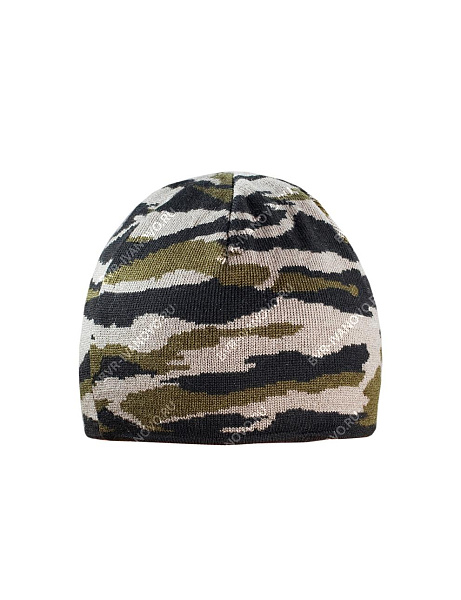 Шапка вязаная 2-х нитка без отворота цв.Зеленый КМФ