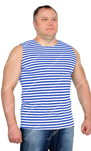 Майка-тельняшка ш/пл Голубая полоса тк. Кулирка