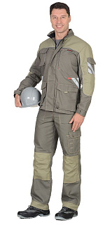 Куртка "СИРИУС-ВЕСТ-ВОРК" т.оливковый со св.оливковым пл. 275 г/кв.м