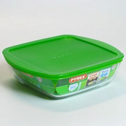 БЛЮДО-ФОРМА СВЧ КВАДРАТНОЕ С КРЫШКОЙ 25Х22Х7СМ (5) PYREX