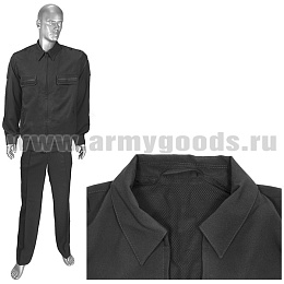 Костюм лет. МО офисный черный (ткань "габардин") (МПА-35-03) подкладка сетка