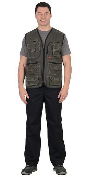 Жилет "Канвас" летний (тк.Canvas) темный хаки