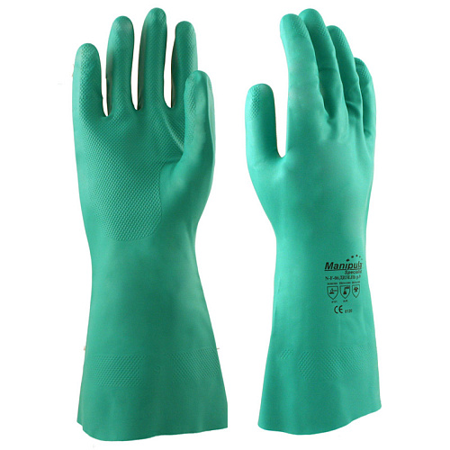 Перчатки "ДИЗЕЛЬ" N-F-06 р.S,M,L,XL,XXL (12/120) (нитрил, хлопковый слой, толщ.0,38мм, дл.330мм) Manipula