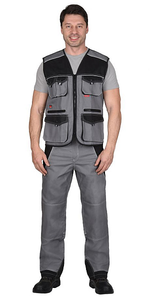 Жилет "Пекин" серый с черным