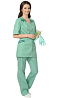 Костюм "ЖЕНЕВА" женский: куртка, брюки светлая мята с тёмно-зелёным