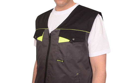 Жилет "ХОВАРД" :  темно-серый с черной и лимонной отд.