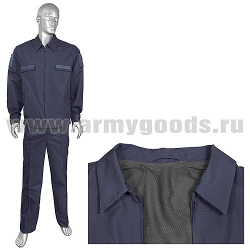 Костюм лет. МО офисный синий (ткань Rip-Stop) ТУ 858-6291-2013 (М) подкладка сетка