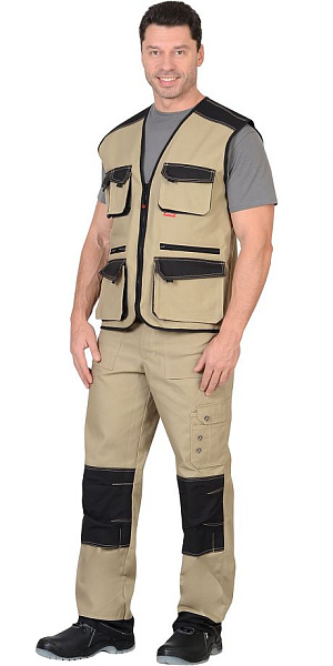 Жилет "ВЕСТВОРК" бежевый с черным пл. 275 г/кв.м